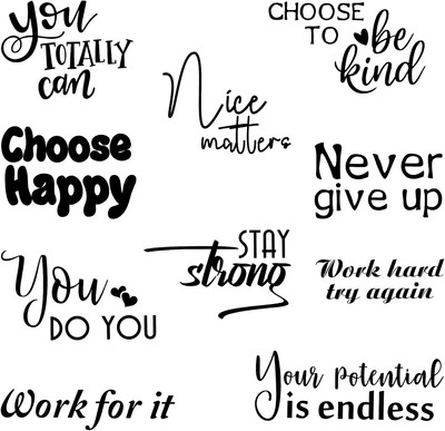 10 Pcs Vinyl Wall Quotes Stickers Inspirational Decals Inspirational... 