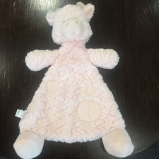 Demdaco Baby Giraffe Lovey Plush Pink Rattle Solid Cow Spots Security Blanket 2