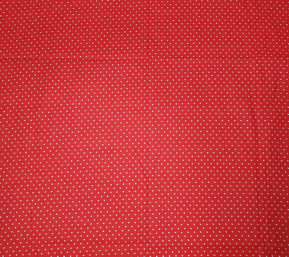 Corazones de tela Calico rojo blanco 2 yardas precortados Foto 4 de 4
