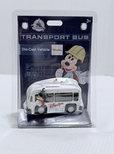 Open Box Disney Parks Transport Bus Model Die Cast Metal Toy Mickey and Goofy
