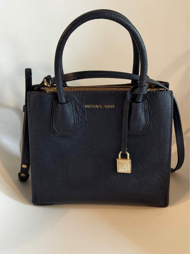 Michael Kors Mercer Medium Messenger Admiral Navy Pebbled Leather Bag Handbag