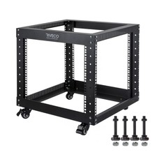 RIVECO 9U Open Frame Server Rack with Casters...