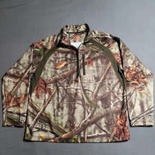 HUNTWORTH JACKET Men's Size LARGE Camo Lightweight Quarter Zip Pullover Hunting