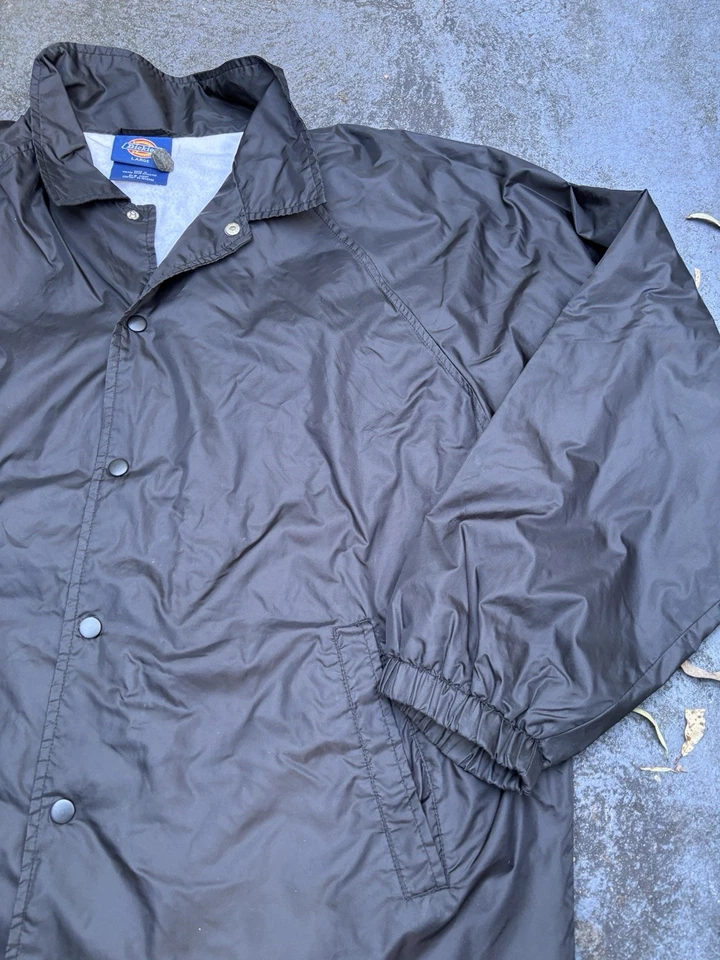 Vintage Y2K Dickies Coaches Jacket Size L Navy Button Up Nylon Windbreaker - image 4 of 4