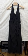 David's Bridal Women Size 12 Prom Wedding Bridesmaid Black Halter Dress