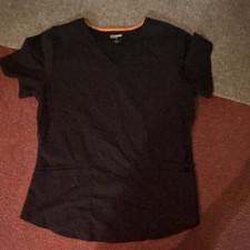 Scrubstar Women's Black Solid Short Sleeve Medical Scrub Top Uniform Shirt