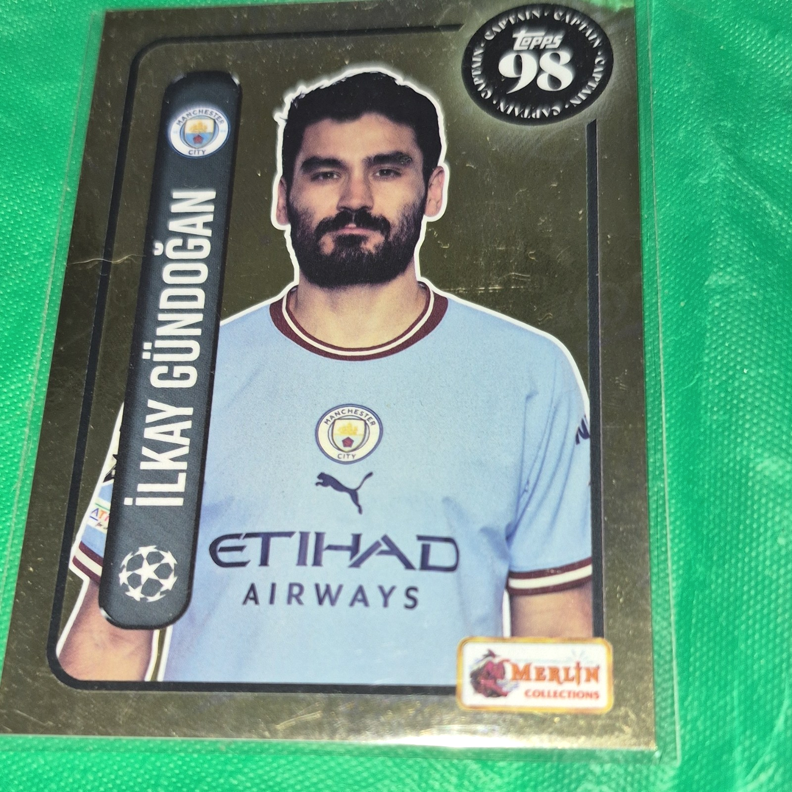 Topps 2022-23 Merlin's Heritage 98 UEFA Ilkay Gundogan Man City Captain #141