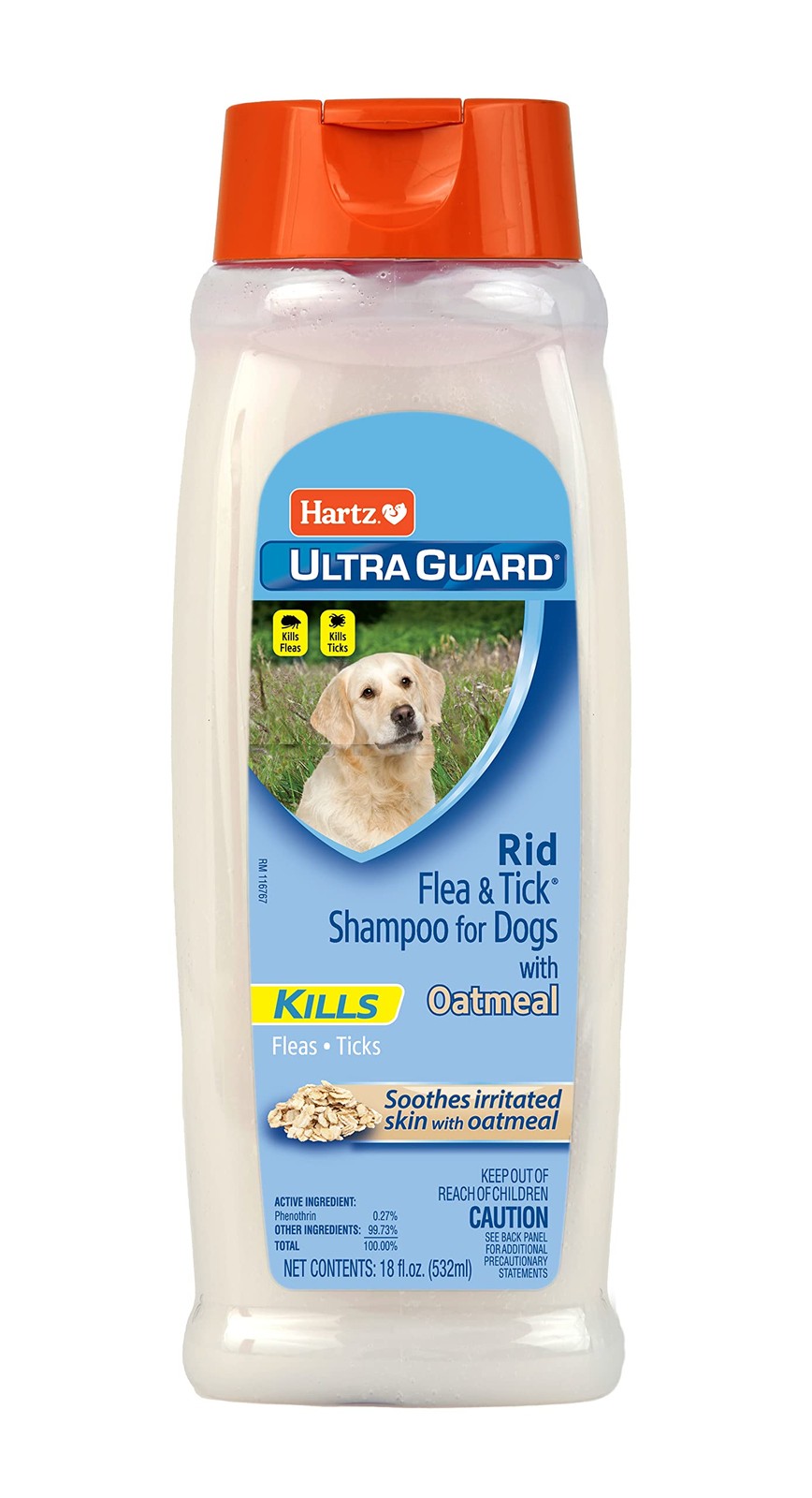 Hartz UltraGuard Rid Flea & Tick Oatmeal Dog Shampoo, 18 oz 