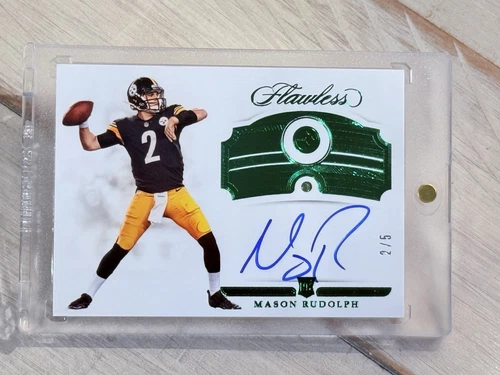 2018 Panini Flawless Mason Rudolph Emerald Rookie Auto Ser #02/05🔥Jersey #2🔥