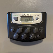 Sony Walkman SRF-M37W Portable FM/AM/Weather Radio  Belt Clip - Tested  Works 