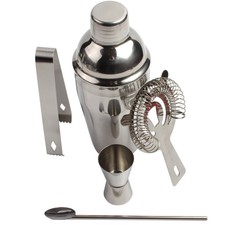 Kit 5 Pezzi Cucchiaio Miscelatore Cocktail Bottiglia Bevande Accessori