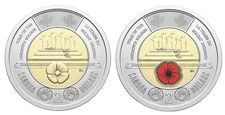 Canada 2025 2 Dollars Non and Coloured BU Tomb of Unknown Soldier Toonie Set