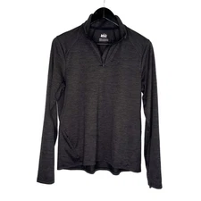 REI Co-op Quarter Zip Mens Lightweight Base Layer Side Zip Pocket Size M