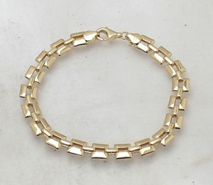 Authentic 7.25" Technibond Golden Hour Panther Bracelet 14K Yellow Gold Plated 925 Silver