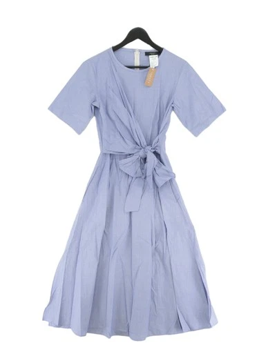 Weekend Max Mara Women's Maxi Dress UK 8 Blue 100% Cotton Maxi