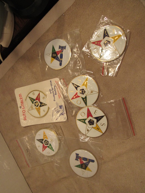 Order of the Eastern Star OES  3" Car Emblems Lot New in Package.