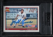 BAS 1991 Topps Traded Todd Greene #50T Seal of Authenticity Auto 3c7