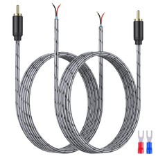JOLGOO RCA to Speaker Wire Adapter, 2 Pack 6.6 FT, Male Plug Jack Black