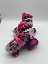 Roller Derby EZ-Roll Girls 11-2 US Adjustable Beginner Roller Skates Pink Purple
