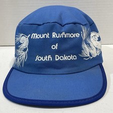 Mount Rushmore South Dakota Vintage 1983 Painters Hat Blue Made In USA Cap