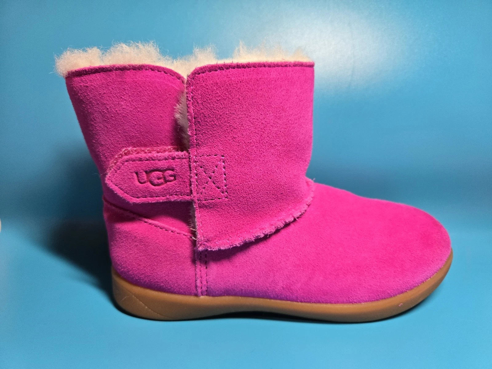 UGG BAMBINO BAMBINO BAMBINO TAGLIA 11 KEELAN ROSA AZALEA CAMOSCIO TOMAIA 1096089T NUOVO