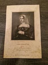 Gravure Ancienne, 19 Ème S, Queen Catharine