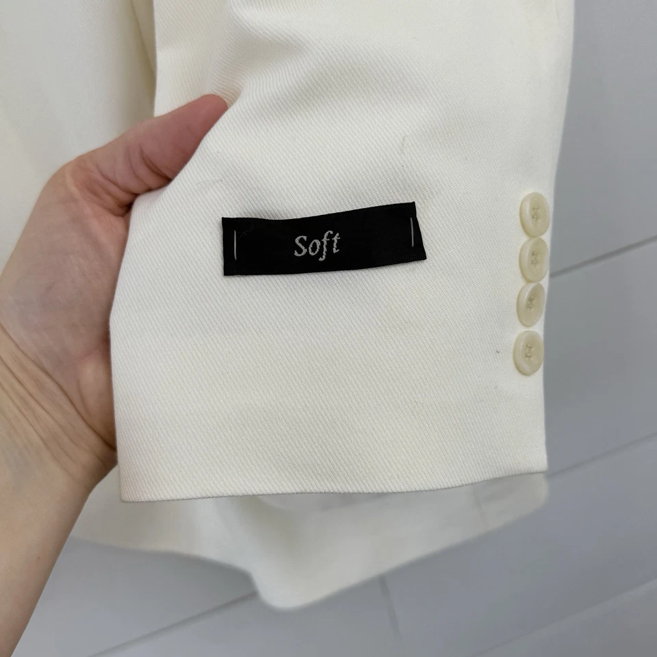 VTG NEW Options Stafford IVORY Blazer Men 46R JCPenney Solid Patch Pockets - Image 3 of 4