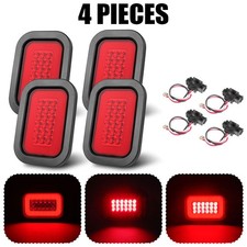 5 X 3 Red Rectangular Led Tail Lights With Pigtails For Trailer Tow Truck 24 5 X 3 Red Rectangular Led Tail Lights With Pigtails For Trailer Tow Truck 24