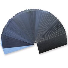 50 Pcs Sandpaper Assortment Kit Wet Dry Sandpaper Sheets for Wood Metal Sanding