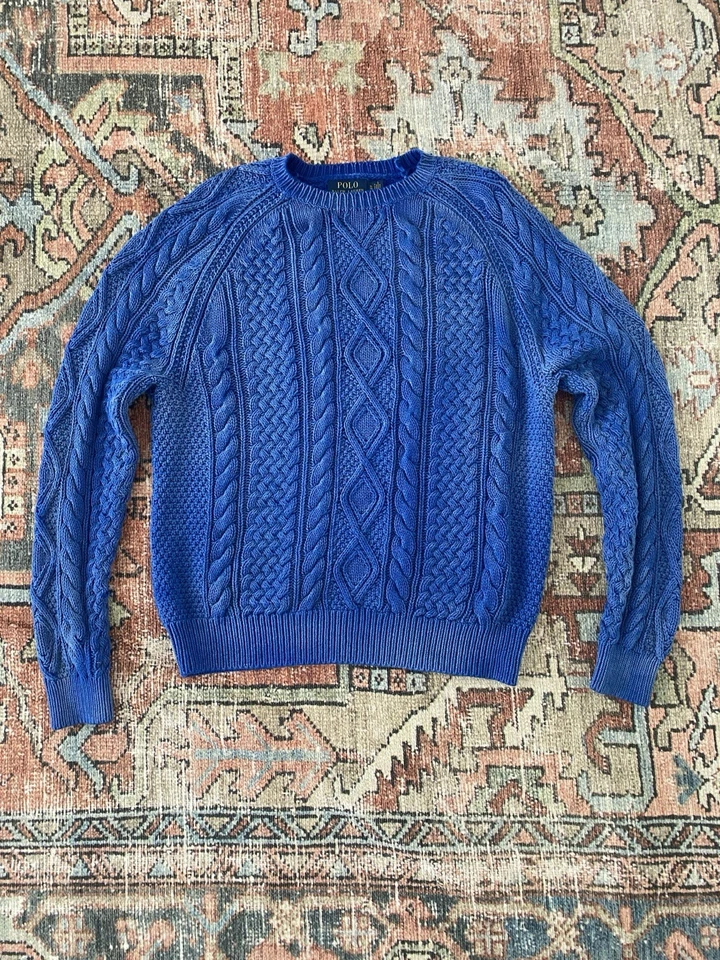 Polo Ralph Lauren Algodón Indigo Teñido Pescador Suéter XL Foto 2 de 4