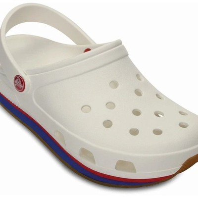 Crocs Retro Clog - White/Red/Blue Size 11