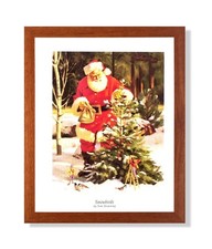 Old St Nick Santa Clause Decorating Outdoor Pine Tree with Elves Tom Browning #7