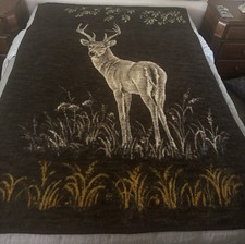 Biederlack Deer Buck Reversible Cuddle Wrap Blanket 56”x77” Made In USA