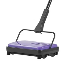 Purple Carpet Sweeper Manual - 300ml Dustbin, 6.7" Width for Pet Hair & Dust