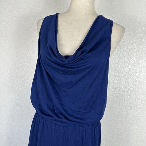 Soft Joie Maxi Dress Women Large Balen Atlantic Bue Cowl Neck Sleeveless Knit - Picture 4 of 11