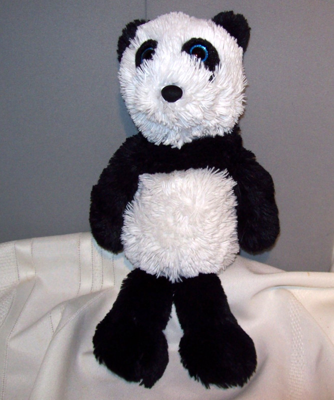 Ty 2018 Panda Bear FLUFF Beanie Babies 13" Plush Toy Animal