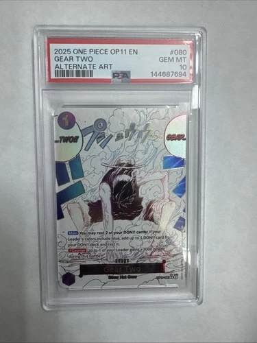 Gear Two PSA 10 One Piece English Card Luffy D. Monkey OP11-080 Alt Art 2025