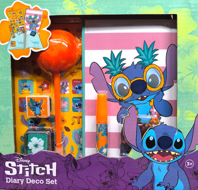Disney Stitch Tagebuch Deco -Set  Journal mit Sticker, Stift & Kreativ-Zubehör