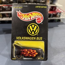 HOT WHEELS LIMITED EDITION VOLKSWAGEN DRAG BUS 18665 BLACK WITH FLAMES
