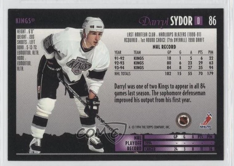1994-95 Topps Premier Darryl Sydor #86 - Image 2 of 2