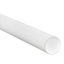 2 1/2 x 26" White Mailing Tubes with Caps-Pack of 34