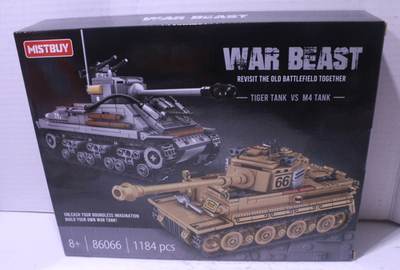 #ad #ad WW2 Tank Building Kit German Tiger amp; M4 Sherman 1184 Blocks Mistbuy 86066 $29.99