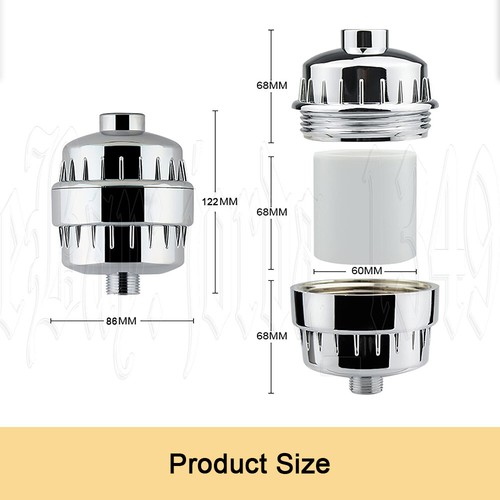 25 Stage Shower Head Water Filter Bath Hard Chlorine Purifier 2 Filter Universal - Picture 2 of 14