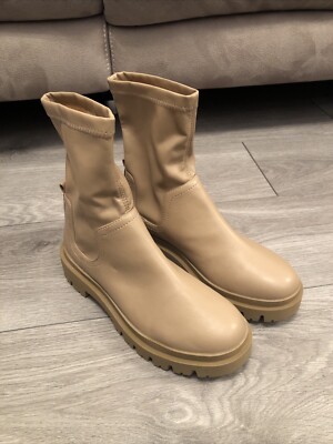 Marks Spencer Chunky Sock Boots in Natural 5/38 UK