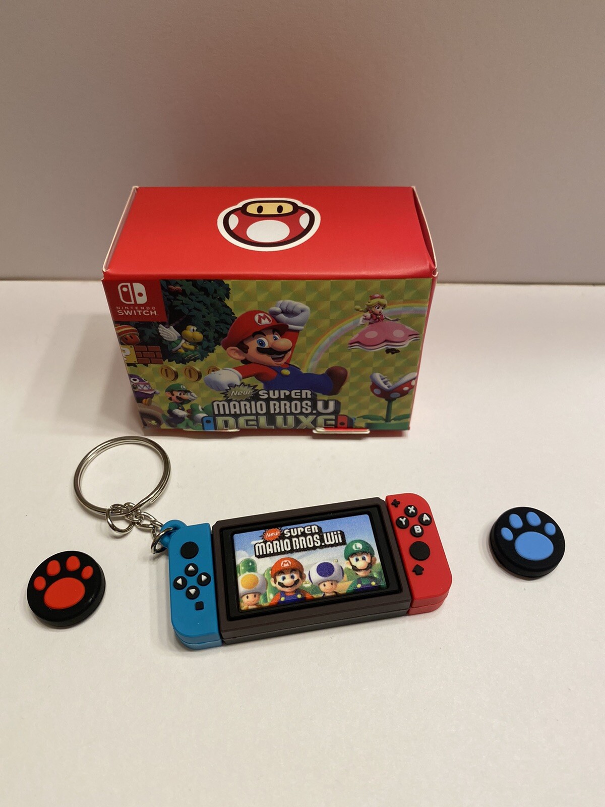 Nintendo switch mini keychain game gift video keyring Super Mario And Thumb Grip-image