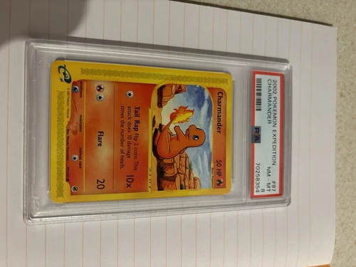 PSA 8 Charmander 97/165 Non - Holo Expedition 2002 Pokemon MINT Pop 52
