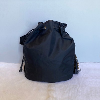 Moschino Redwall Vintage Black Nylon Bucket Shoulder Bag | eBay display picture 1