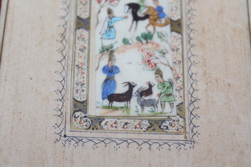 Miniature Chinese Middle Eastern Painting Men Horses Animals Arabic Buddhist - Picture 5 of 11