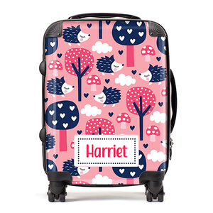 pink personalised suitcase
