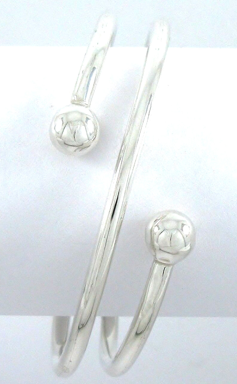 Solid Sterling Silver 925 Spiral Cuff Bracelet 27… - image 5